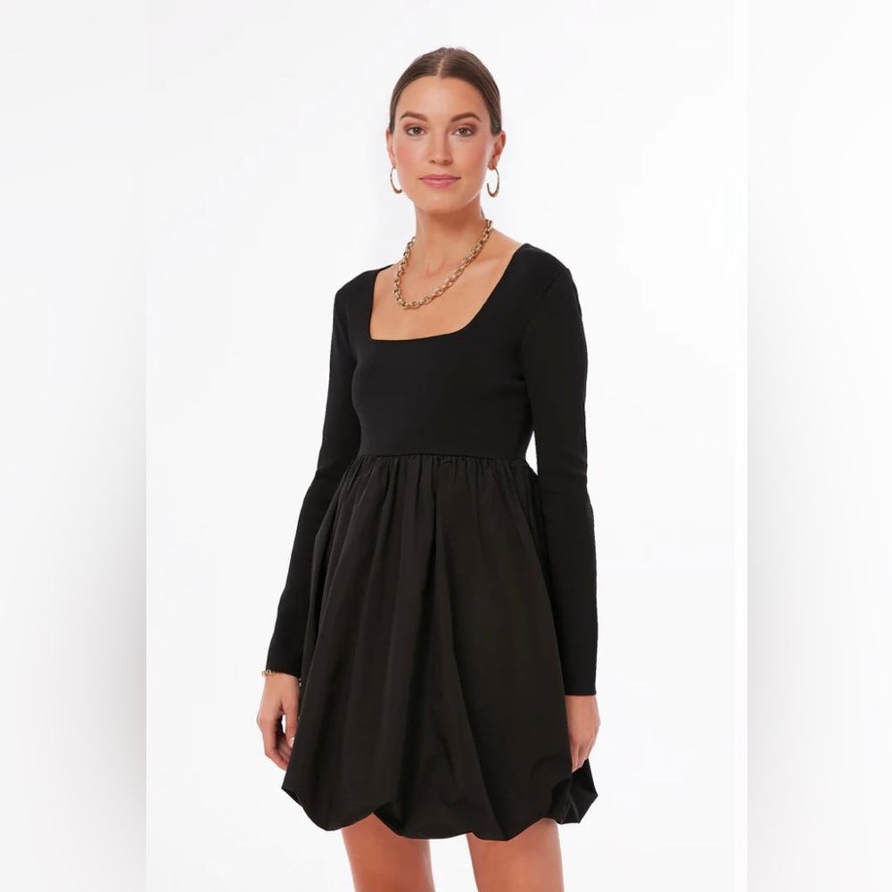 Black Bubble Skirt Cecilia Mini Dress by Hyacinth House. Size M, NWT.